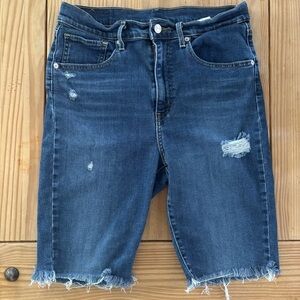 Levi's Distressed Denim Shorts - Blue